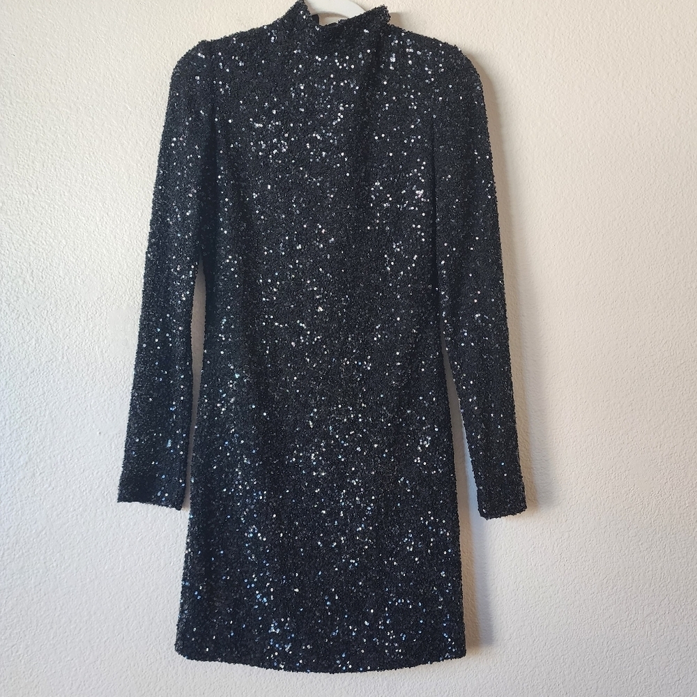 Oday Shakar Black Sequin Dress